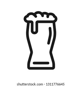 a glass of beer. minimal thin line web icon. simple vector illustration outline. concept for website or app.