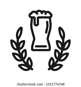 a glass of beer. minimal thin line web icon. simple vector illustration outline. concept for website or app.