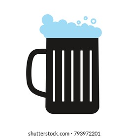 Glass of beer. Mug of beer. Foam beer. Oktoberfest. St. Patrick's Day. Alcohol. Pint. Icon of beer.