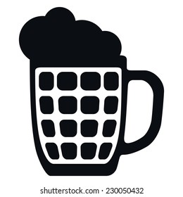 Glass Beer Mug Icon, Vector Illustration