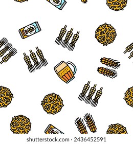 glass beer mug pint bar drink Vector Seamless Pattern Thin Line Illustration