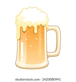 Glass Beer Mug Vector Cartoon Illustration