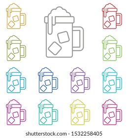 Glass of beer multi color icon. Simple glyph, flat vector of saint patricks day icons for ui and ux, website or mobile application