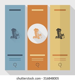 Glass of Beer. Oktoberfest Beer Festival. Long Shadow. Flat design style. Vector