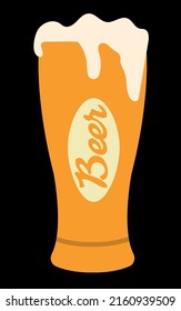 Glass of beer on black background