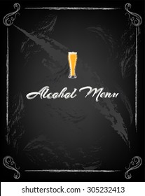 Glass of Beer on chalk board