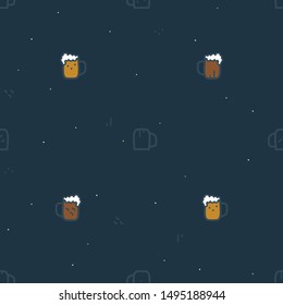 A glass of beer on a dark background - vector background