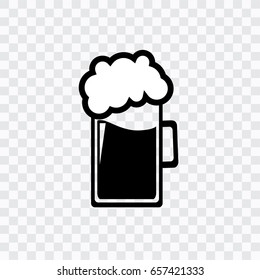 A glass of beer on a transparent background