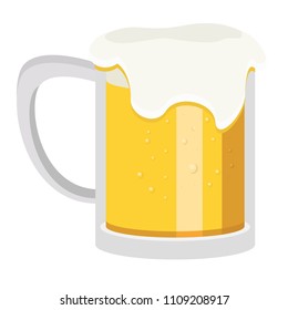 Glass of beer on a white background, vector illustration, EPS 10.