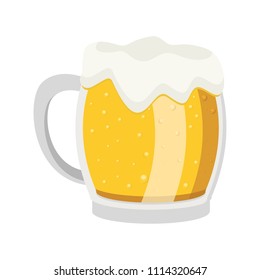 Glass of beer on a white background, vector illustration, EPS 10.