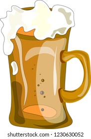 glass of beer on white background vector illustration
