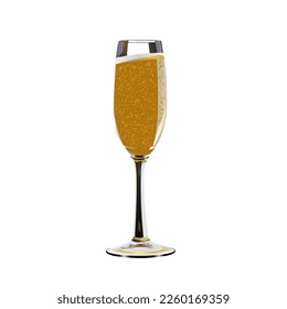 glass of beer on white background