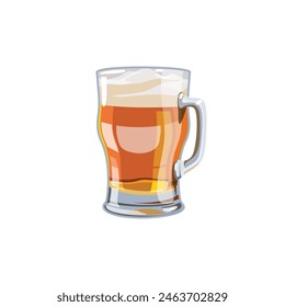 Glass of beer on a white background. silhouette of dishes, object in vector.   Brewing and craft beer Logo, sign with drink for menu of bar, restaurant, pubs and cafes. Image of malt drink in mug