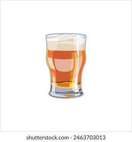 Glass of beer on a white background. silhouette of dishes, object in vector.   Brewing and craft beer Logo, sign with drink for menu of bar, restaurant, pubs and cafes. Image of malt drink in mug