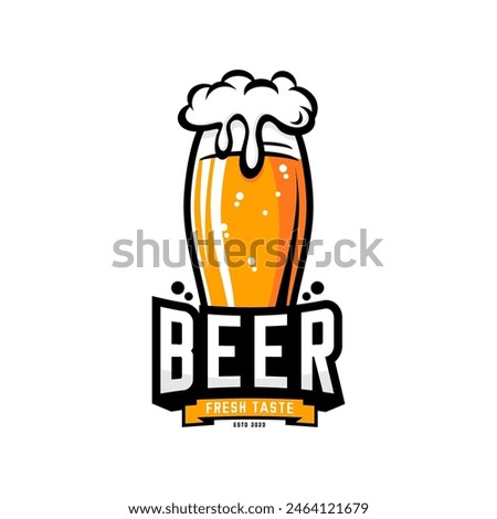 A glass of beer on white background 
