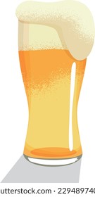 Glass beer with plenty of bubbles