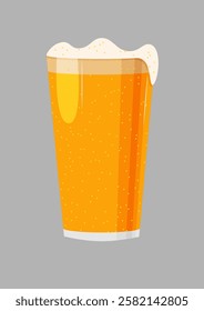 A glass of beer. For poster, card, banner, discount, special offer, cover, menu, advertising.. Vector illustration EPS10 
