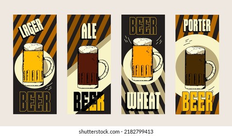 glass of beer poster for flyer menu