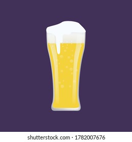 Glass of beer refreshing isolated vector