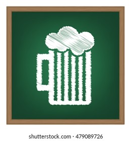 Glass of beer sign. Flat style black icon on white.