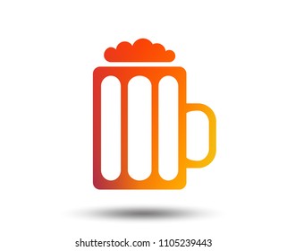 Glass of beer sign icon. Alcohol drink symbol. Blurred gradient design element. Vivid graphic flat icon. Vector