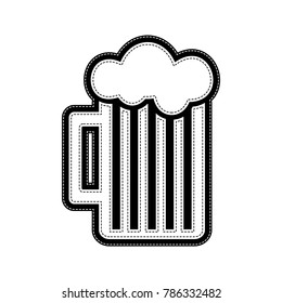 Glass of beer sign. Vector. Flat style black icon on white.