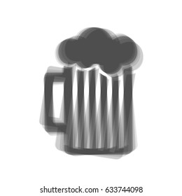 Glass of beer sign. Vector. Gray icon shaked at white background.