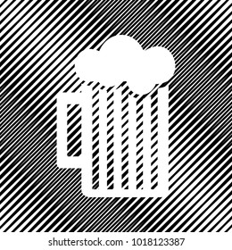 Glass of beer sign. Vector. Icon. Hole in moire background.