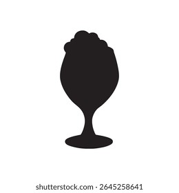 Glass of beer silhouette vector flat llustration on white background.