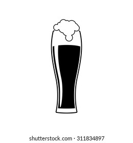 A glass of beer silhouette. Vector icon