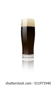 Glass of beer. Stout. Vector isolated