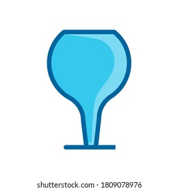glass beer symbol blue color icon, Vector Illustration