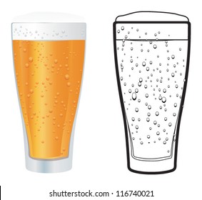 glass of beer, vector glass