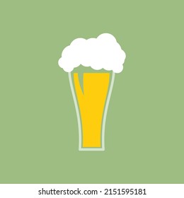 Glass of beer vector icon. Cold beverage illustration.