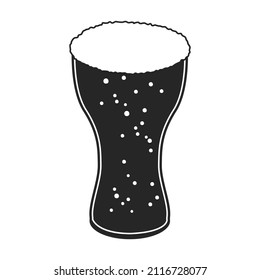 Glas Bier Vektorsymbol.Schwarze Vektorsymbol einzeln auf weißem Hintergrund Glas Bier.