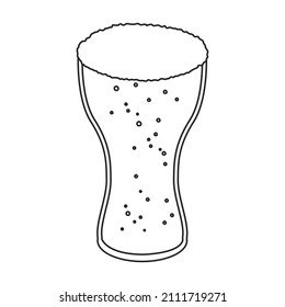 Glass beer vector icon.Outline vector icon isolated on white background glass beer.