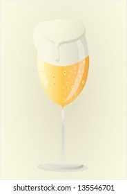 Glass of beer, vector illustration