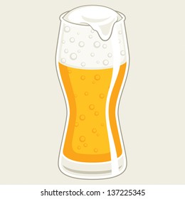 Glass of beer, vector illustration