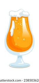 Ilustración Del Vector De Cerveza Con Vidrio