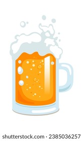 Glass With Beer Vector Illustration