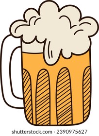 Glass With Beer Vector Illustration