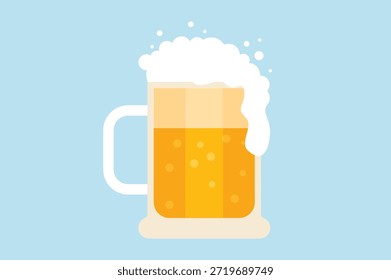 Vaso con Ilustración vectorial de cerveza