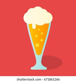Glass with beer. Vector illustration