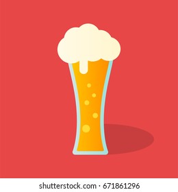 Glass with beer. Vector illustration