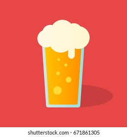 Glass with beer. Vector illustration