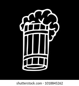 Glass of beer vector illustration. Doodle style. Design, print, decor, textile, paper