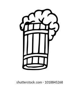 Glass of beer vector illustration. Doodle style. Design, print, decor, textile, paper