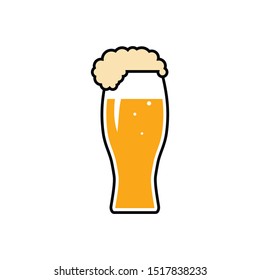 Glass of beer. Vector illustration. EPS 10.