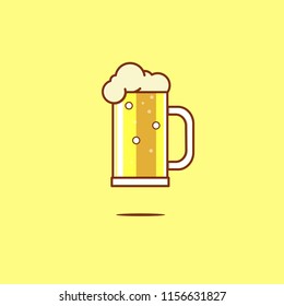 a glass of beer vector illustration in flat style design