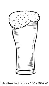 Glass of beer, Vector illustration isolated on white